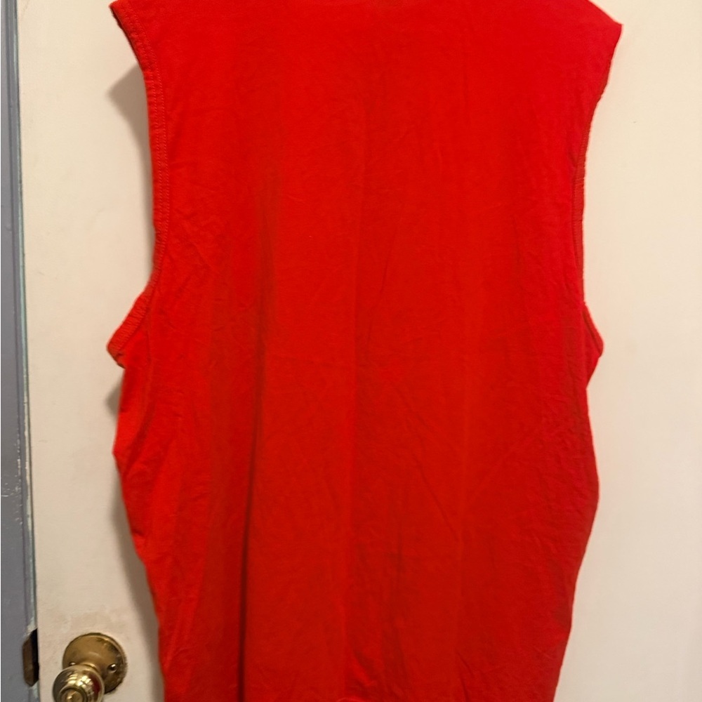 Puma Red Crewneck Logo Tank Top with Black Print - Picture 2 of 4